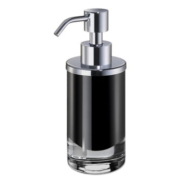 Soap Dispenser, Windisch 90464, Round Black or White Crystal Glass Soap Dispenser 90464